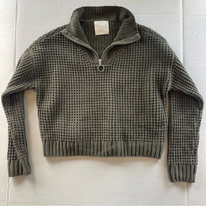 Green Knit Cropped Turtleneck Sz XS